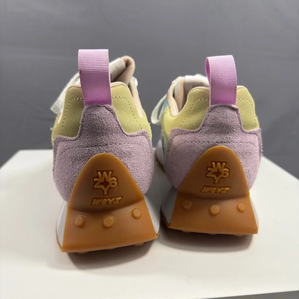 W6YZ Jet-M Sneakers Womens 7 Multi Pastel Suede Retro Running Shoes Wizz